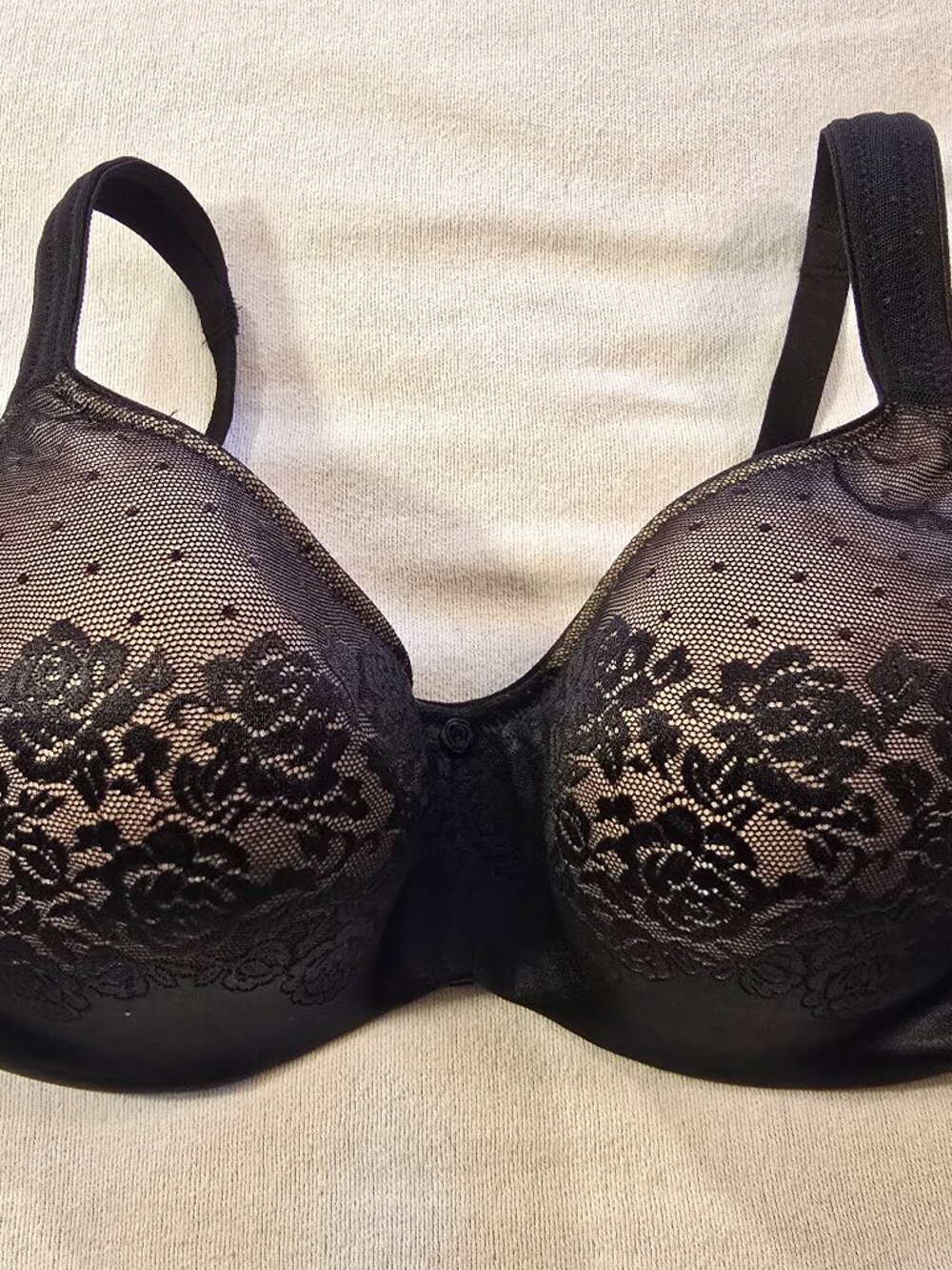 Soma Stunning Support Balconetta Bra 34DDD Black Floral Lace Mesh